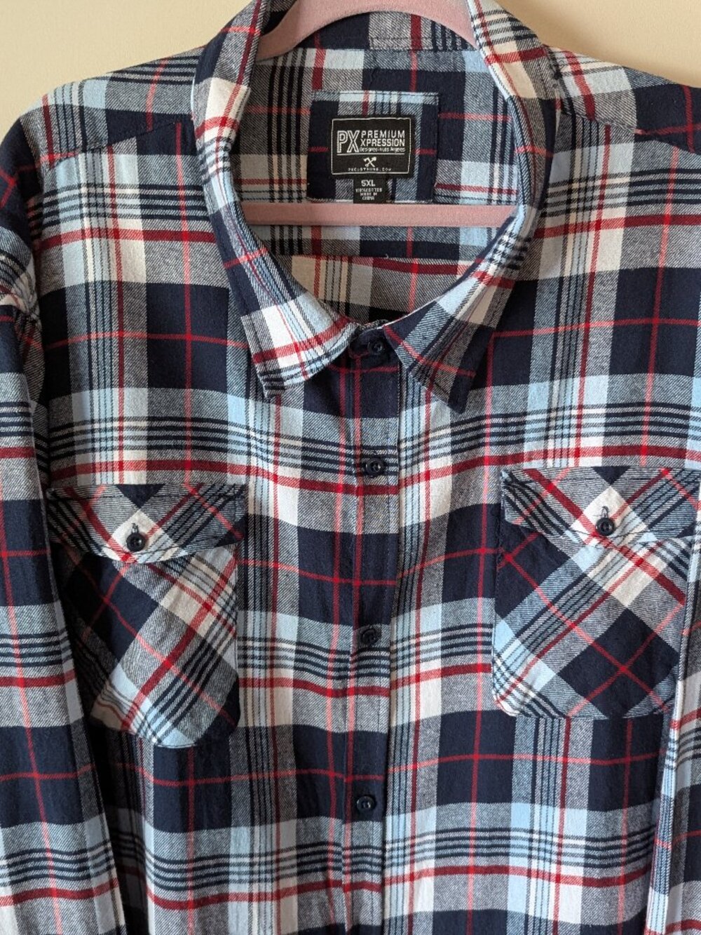 Premium Xpression Plaid Men's Flannel Shirt - 5XL